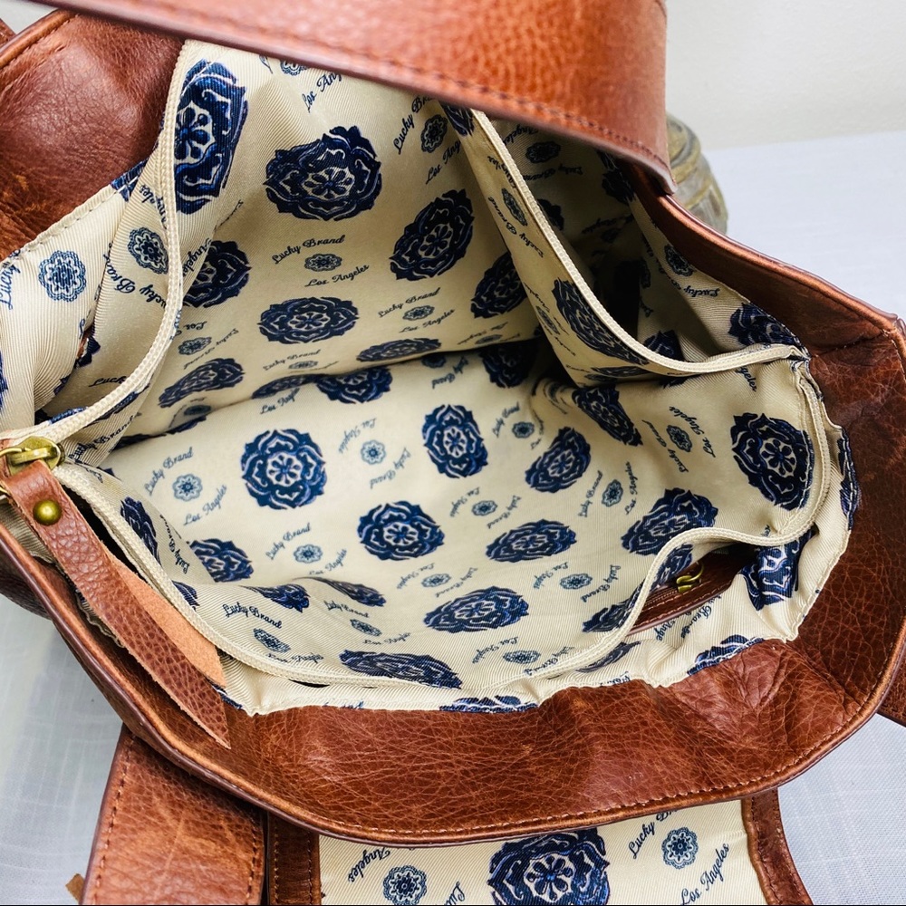 Lucky Brand Tan Tote with Sequin Flap - Picture 13 of 15